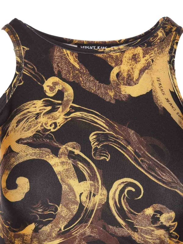Watercolour couture top shop online: Versace Jeans Couture
