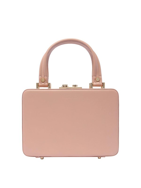 Gianvito Rossi: totes bags - Val peach handbag push lock