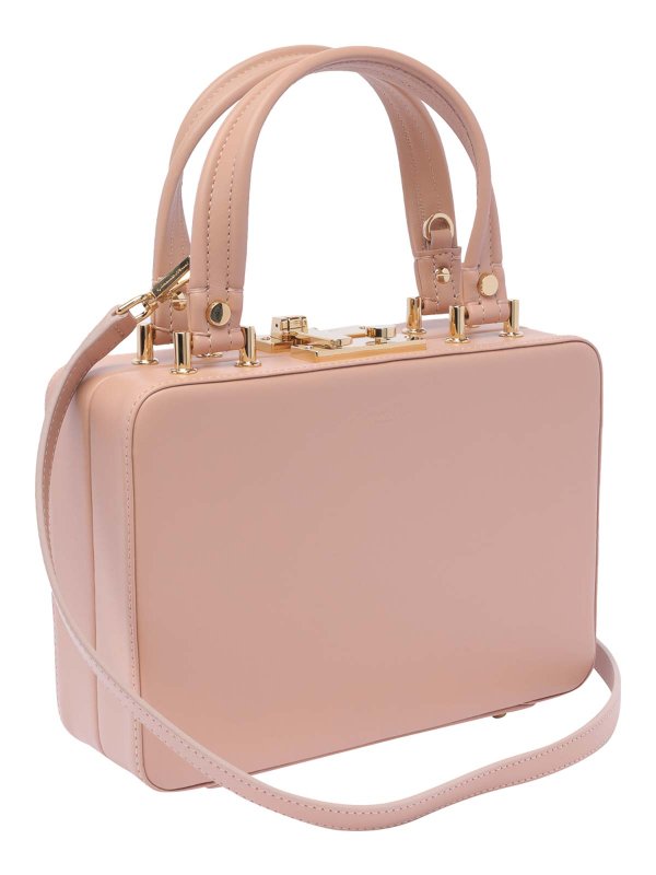 Gianvito Rossi: totes bags online - Val peach handbag push lock