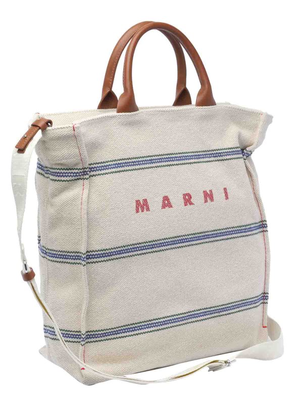 Marni: cross body bags online - Logo shopping bag