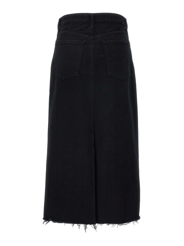 AGOLDE: Knee length skirts & Midi online - Della Denim Skirt Frayed Hem