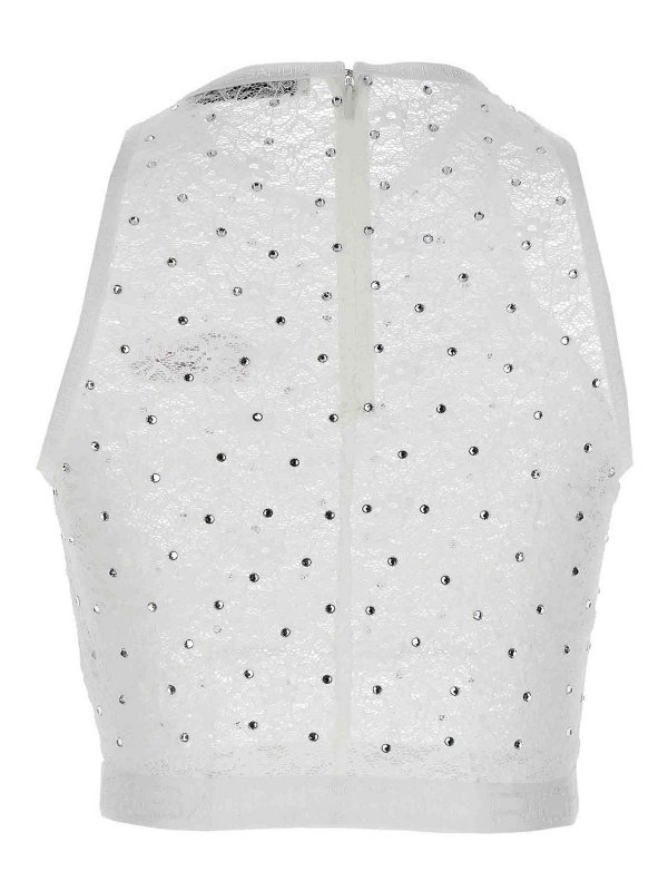 ALESSANDRA RICH: Top e canotte online - Top in pizzo con strass