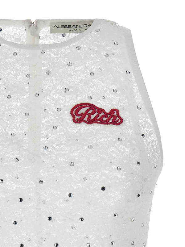 The Best Shops ALESSANDRA RICH: Top e canotte - Top in pizzo con strass
