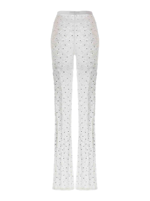 ALESSANDRA RICH: leggings online - Leggings in pizzo con strass