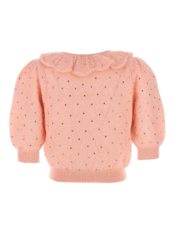 ALESSANDRA RICH: crew necks online - Rhinestone Sweater