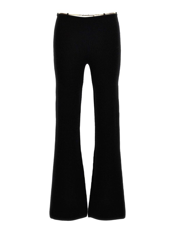 ALEXANDER WANG: pantaloni casual - Pantaloni con catena con targhetta dorata