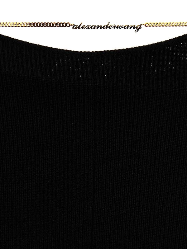 Pantaloni con catena con targhetta dorata shop online: ALEXANDER WANG