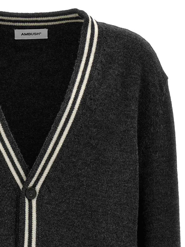 The Best Shops AMBUSH: cardigans - Wool Cardigan Patch Appliqu Button
