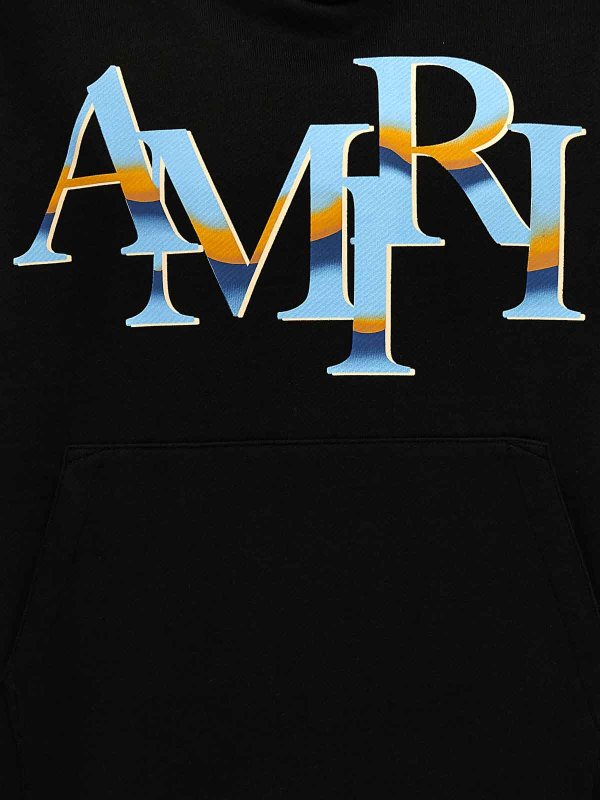 Felpa con cappuccio cromata sfalsata shop online: AMIRI