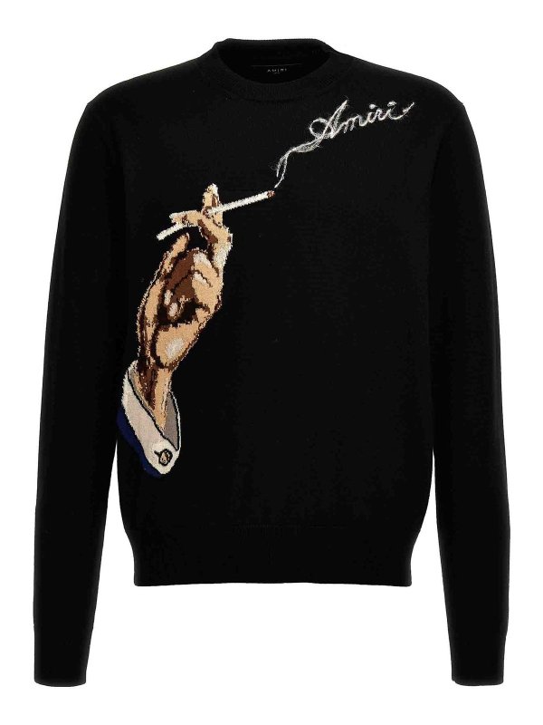 AMIRI: crew necks - Smoke Sweater
