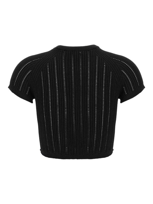Balmain: Top e canotte online - Top corto con bottoni con logo