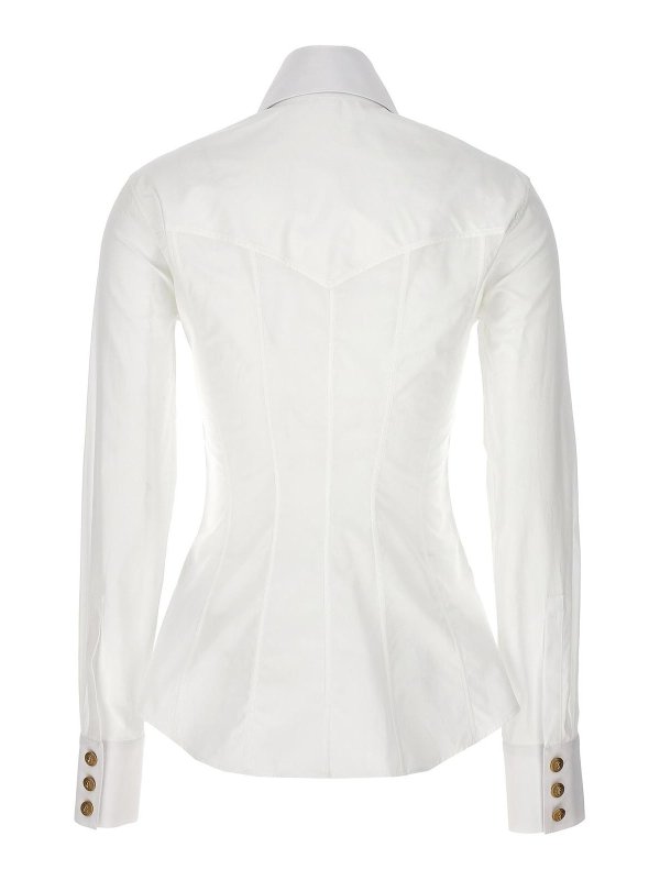 Balmain: shirts online - Wester Shirt Logo Button