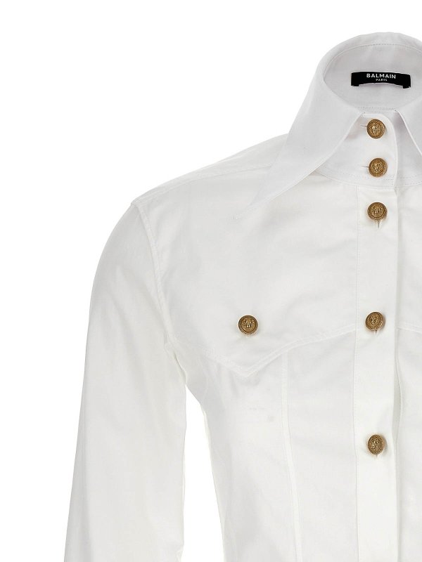 The Best Shops Balmain: shirts - Wester Shirt Logo Button