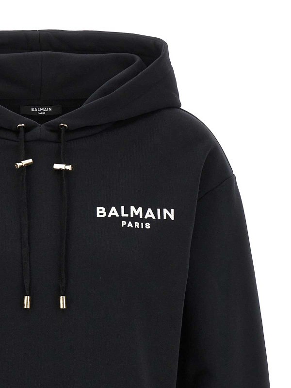 The Best Shops Balmain: Felpe e maglie - Felpa corta con logo floccato