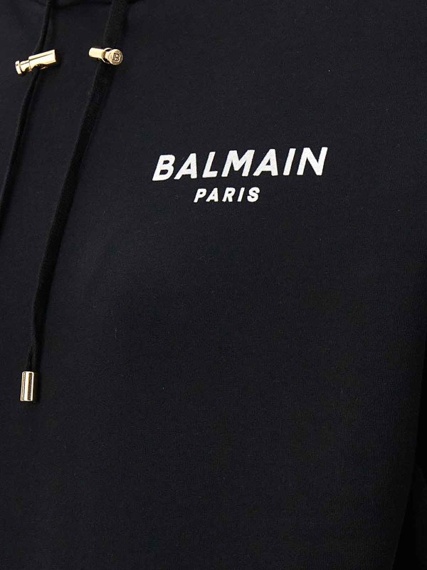 Felpa corta con logo floccato shop online: Balmain