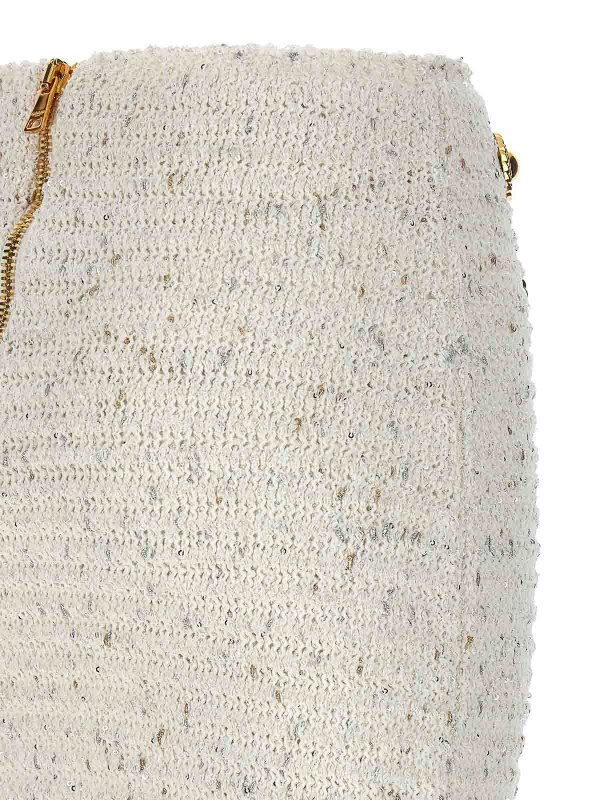 Falda Semilarga - Blanco shop online: Balmain