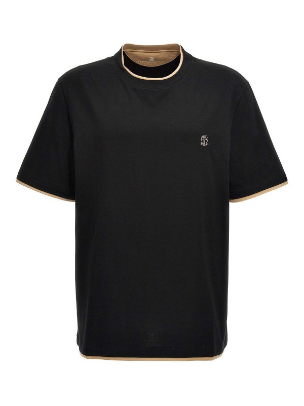 BRUNELLO CUCINELLI: t-shirts - Double Layer T-Shirt