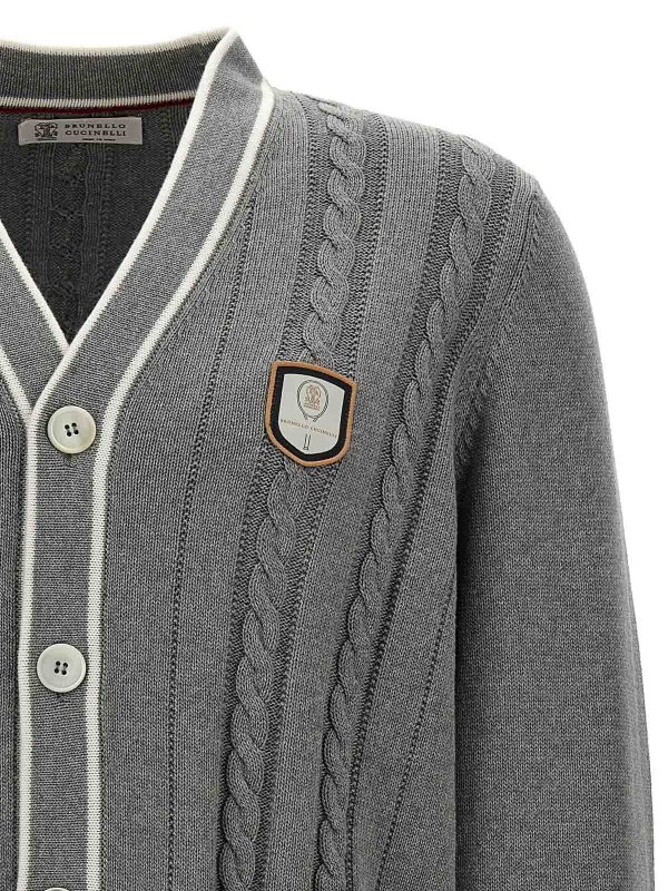 The Best Shops BRUNELLO CUCINELLI: cardigans - Logo Patch Cardigan