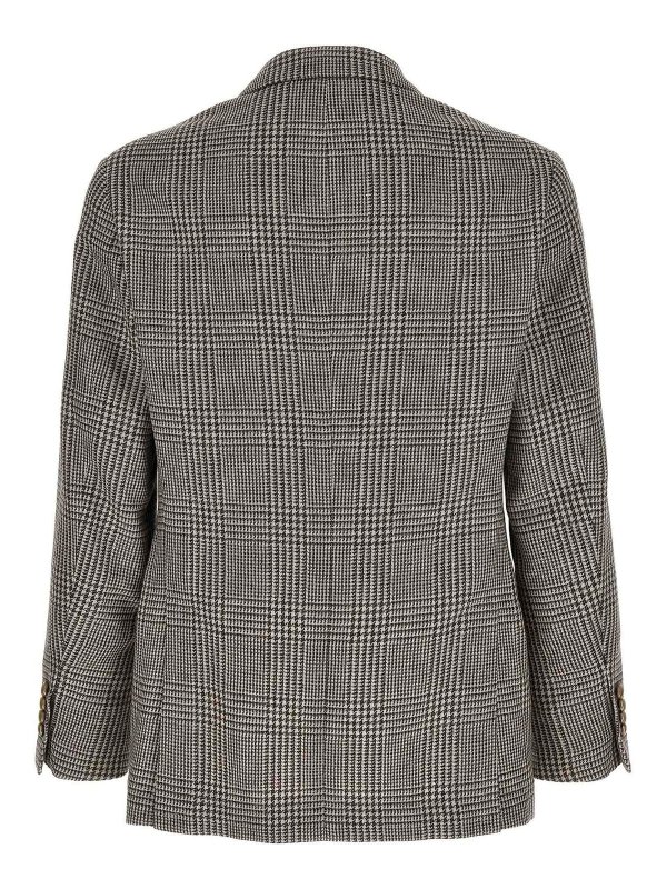 BRUNELLO CUCINELLI: blazers online - Check Double-Breasted Blazer