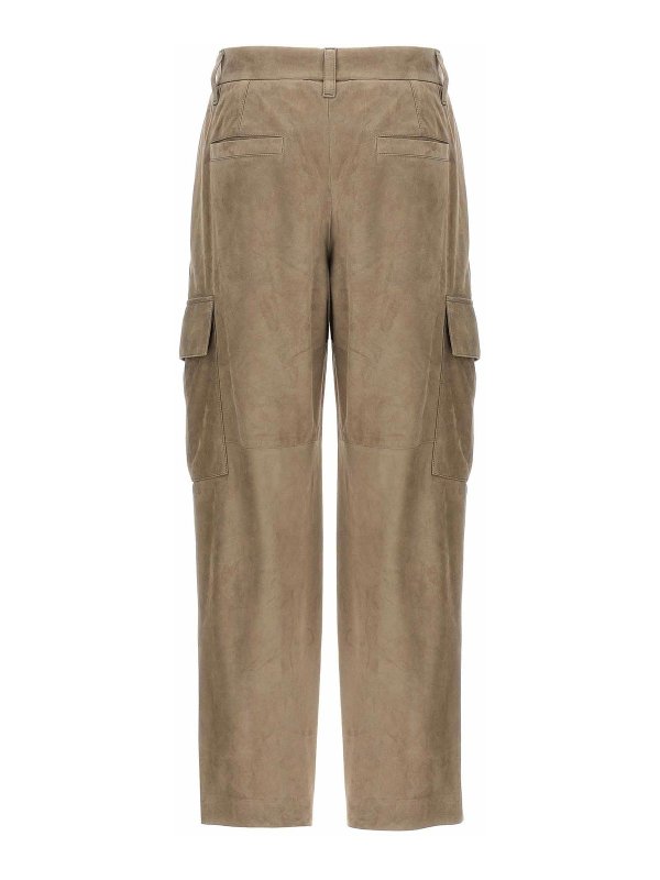 BRUNELLO CUCINELLI: レザートラウザー online - ショートパンツ - ベージュ