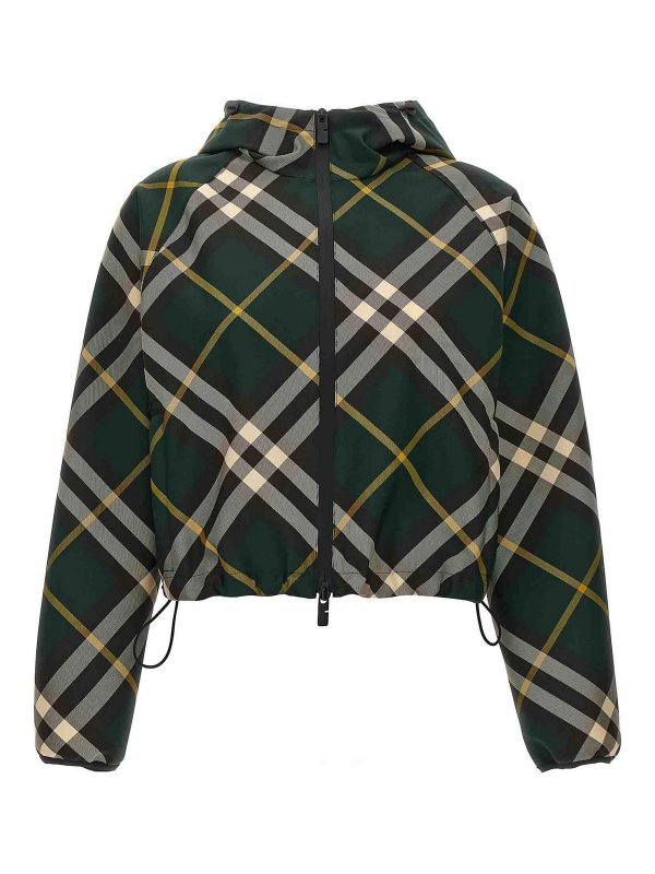 BURBERRY: casual jackets - Check Crop Jacket