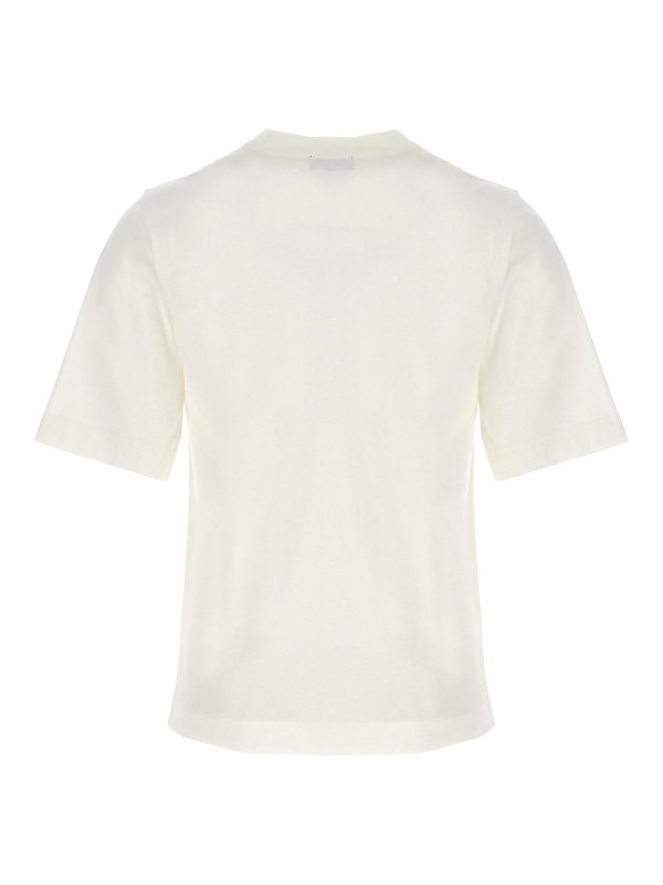 BURBERRY: t-shirts online - Cotton T-Shirt Logo Flock Crew