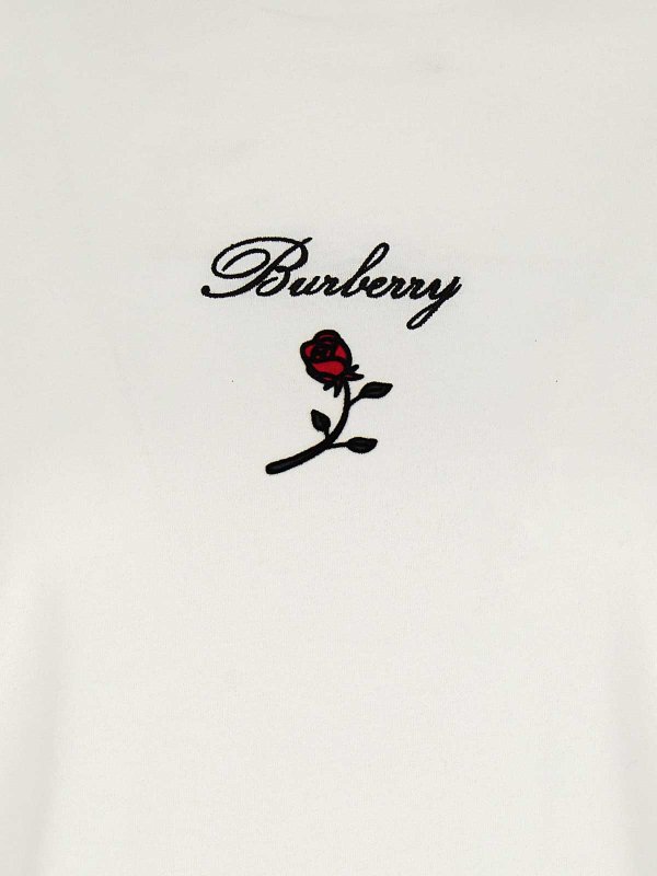 Cotton T-Shirt Logo Flock Crew shop online: BURBERRY