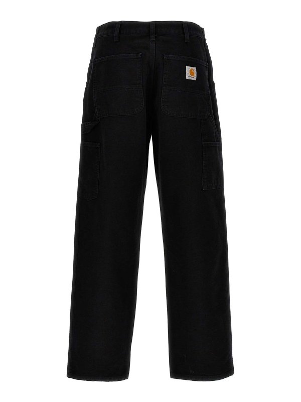 CARHARTT: straight leg jeans online - Black logo jeans