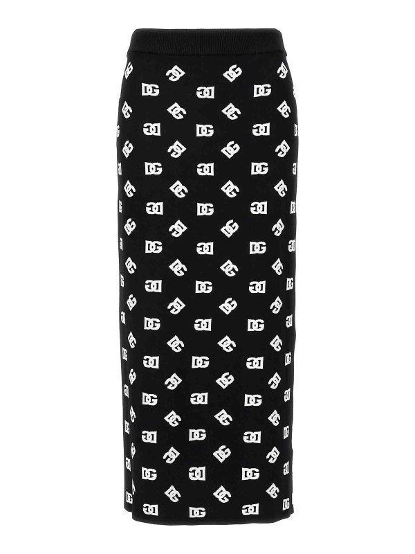 DOLCE & GABBANA: Knielange und Midi Röcke - Midirock - Weiß