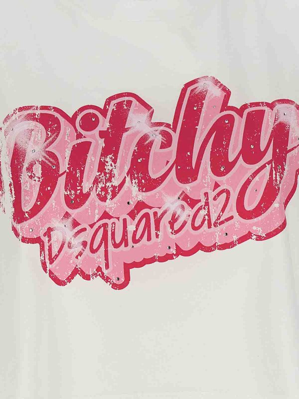 Logo Print Cropped T-Shirt shop online: DSQUARED2