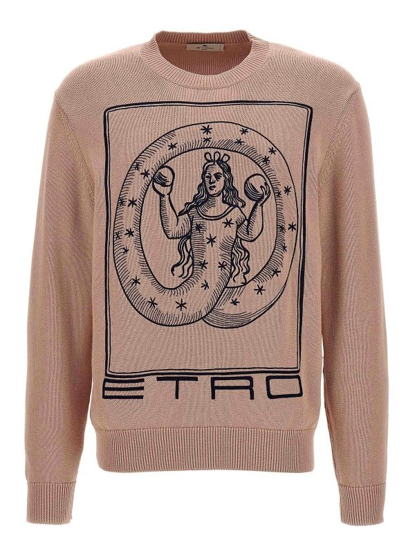 ETRO: maglia collo rotondo - Maglione con ricamo logo