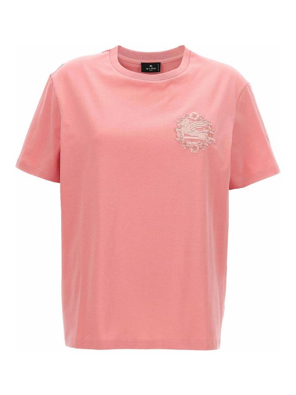 ETRO: t-shirts - Logo Embroidery T-Shirt