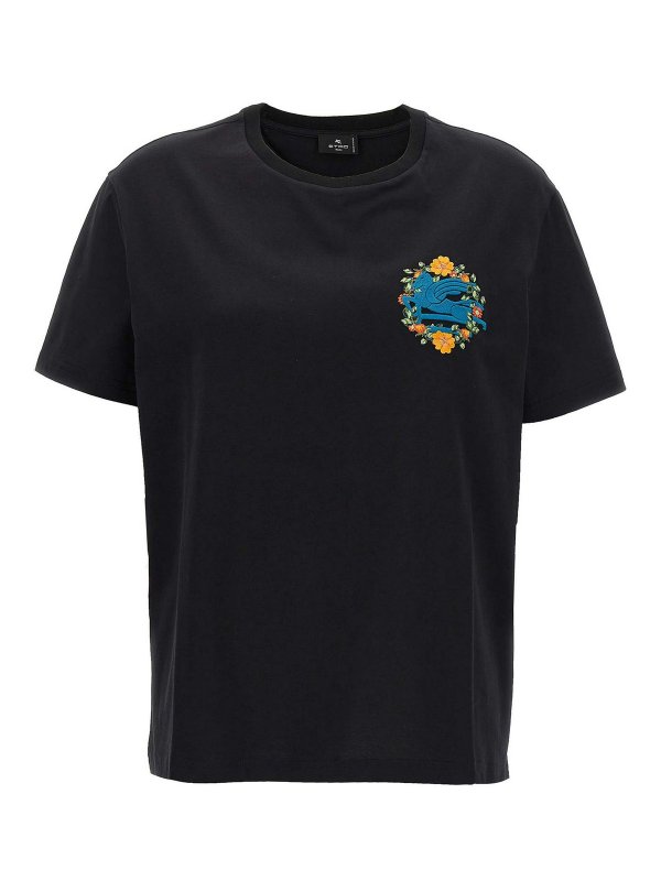 ETRO: t-shirts - Logo Embroidery T-Shirt
