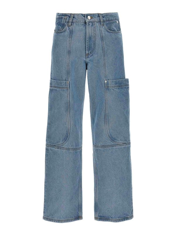 GCDS: straight leg jeans - Denim Ultrapocket Jeans