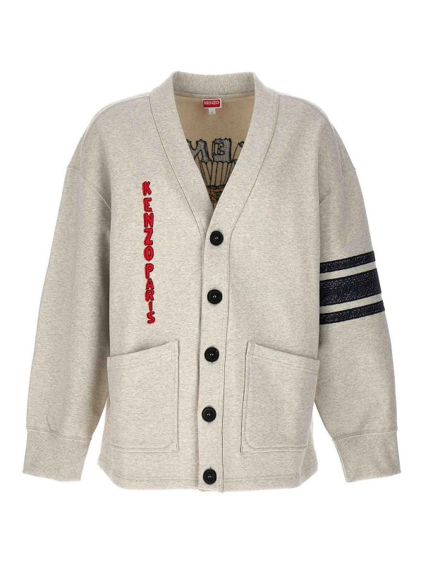 KENZO: cardigans - Drawn Varsity Cardigan
