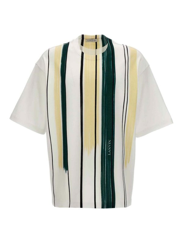 LANVIN: t-shirts - Striped Print T-Shirt