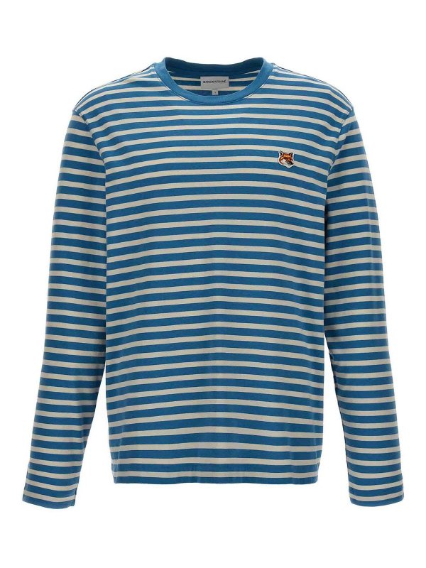 MAISON KITSUNÉ: T-shirts - T-Shirt - Hellblau