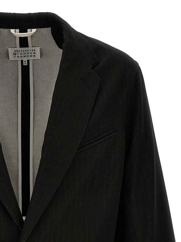 The Best Shops Maison Margiela: blazers - Pinstriped Trompe Loeil Blazer