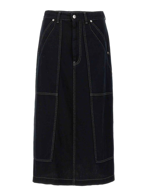 MM6 MAISON MARGIELA: ニーレングススカート＆ミディ丈 - 膝丈/ミディスカート - 黒