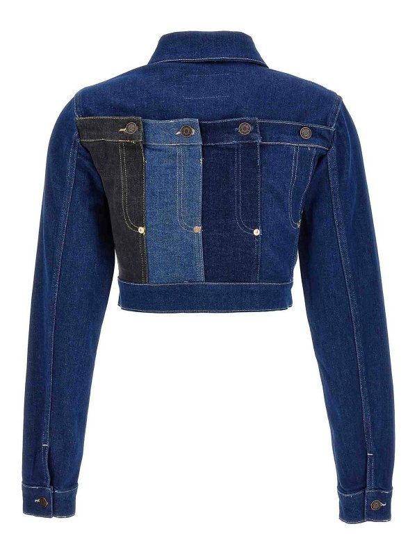 MOSCHINO JEANS: denim jacket online - Cropped Denim Jacket
