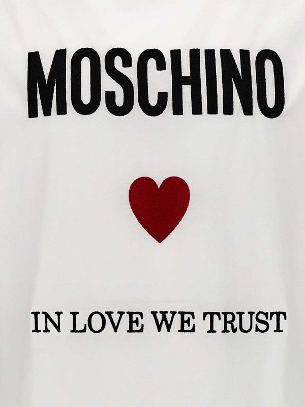 In Love We Trust T-Shirt shop online: MOSCHINO