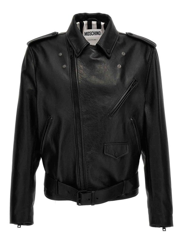 MOSCHINO: Lederjacken online - Lederjacke - Schwarz