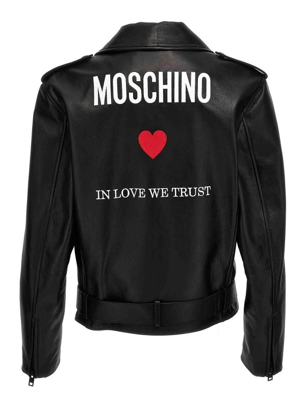 The Best Shops MOSCHINO: Lederjacken - Lederjacke - Schwarz