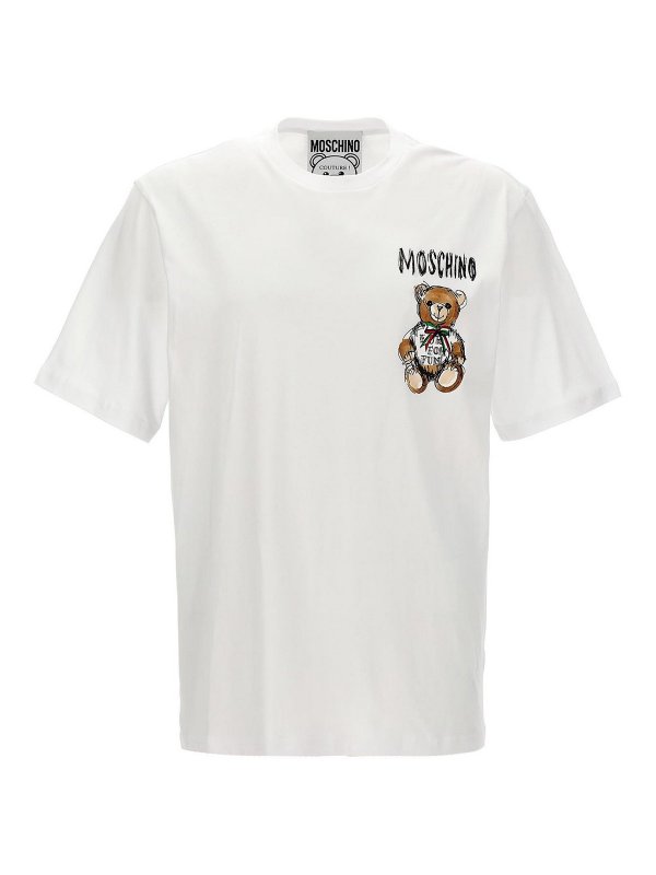 MOSCHINO: T-shirts - T-Shirt - Weiß
