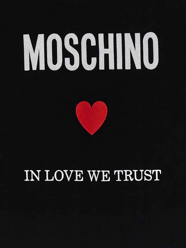 Cotton T-Shirt Love We Trust Crew Neck shop online: MOSCHINO