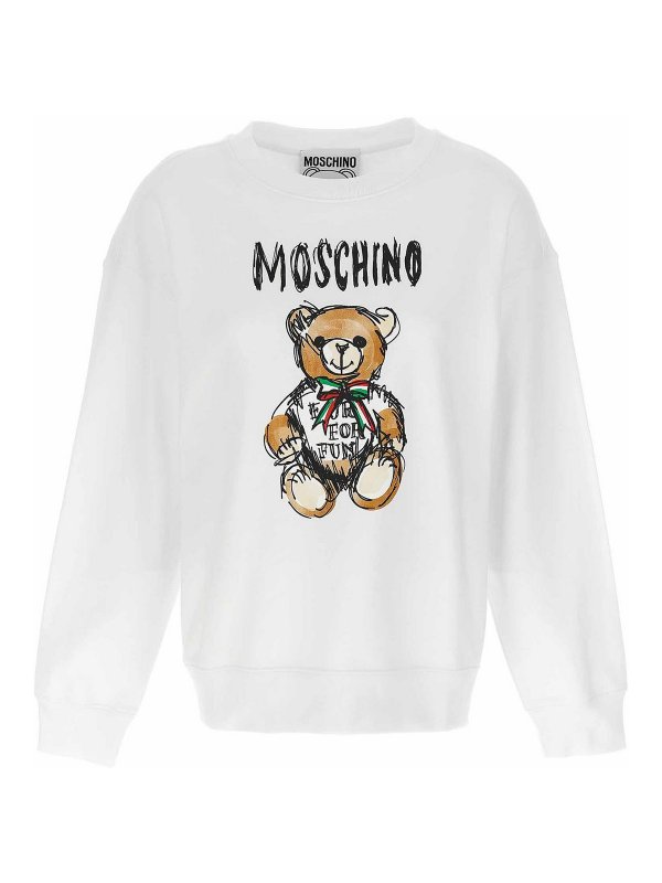 MOSCHINO: Sweatshirts & Sweaters - Cotton Sweatshirt Teddy Bear Print
