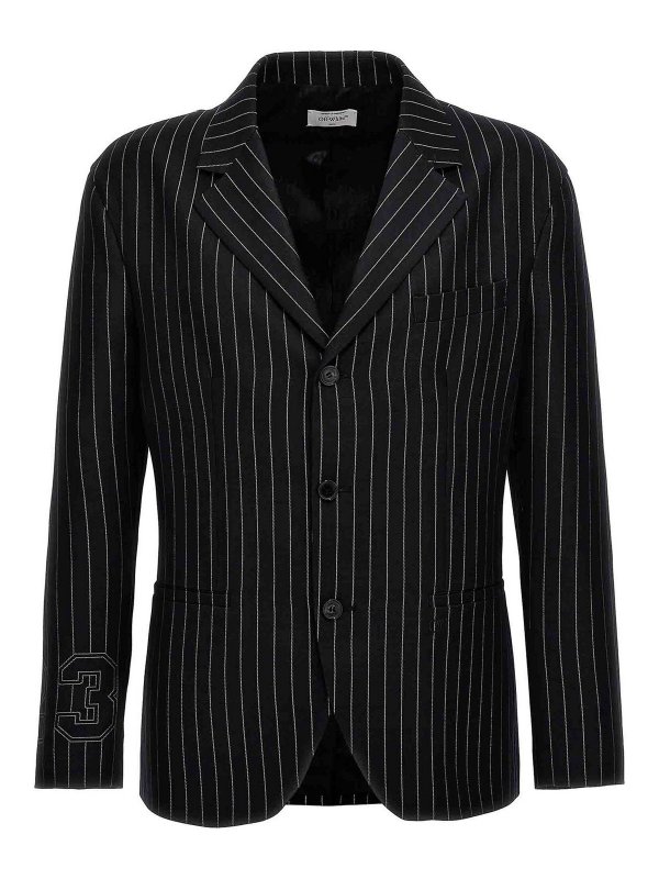 OFF-WHITE: blazers - 23 Pinstripes Blazer