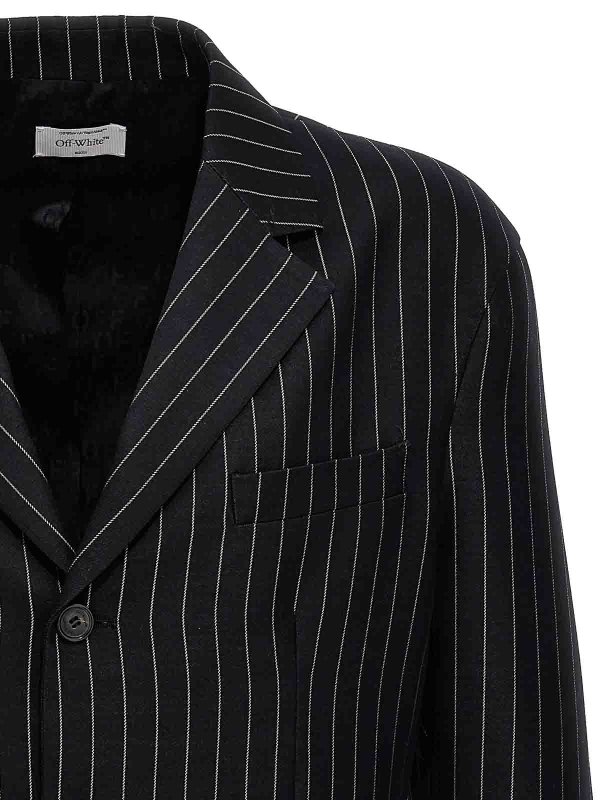 The Best Shops OFF-WHITE: blazers - 23 Pinstripes Blazer