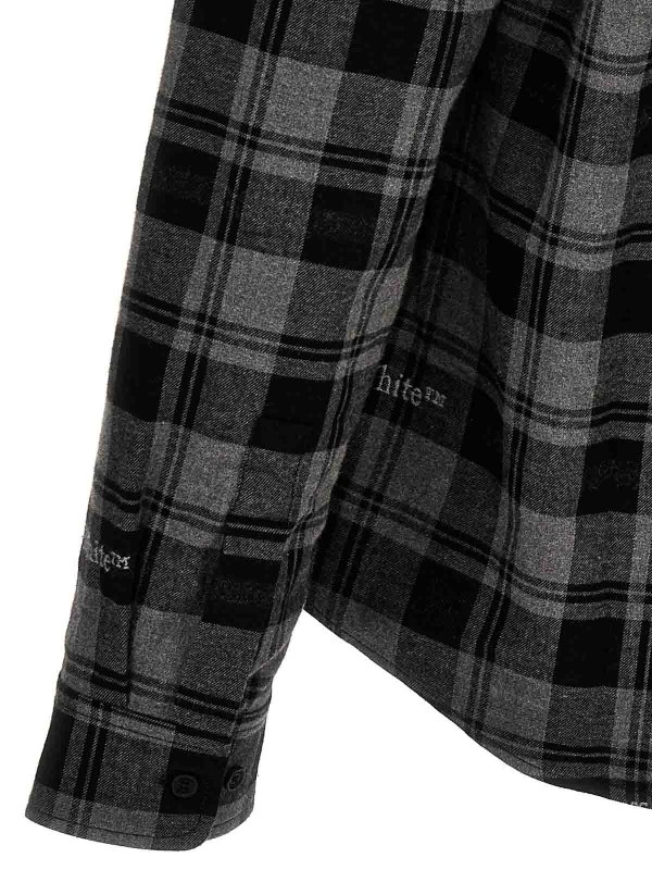 Camicia in flanella con motivo shop online: OFF-WHITE