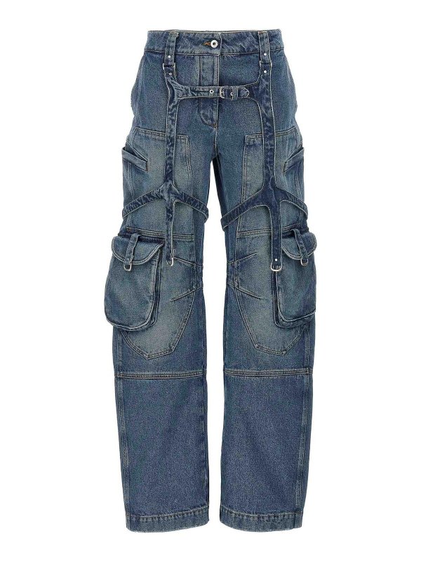 OFF-WHITE: bootcut jeans - Cargo Over Jeans